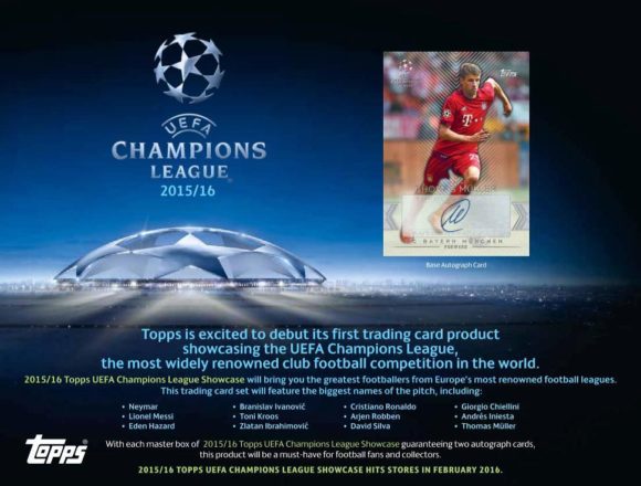 2015/16 TOPPS UEFA CHAMPIONS LEAGUE SHOWCASE SOCCER