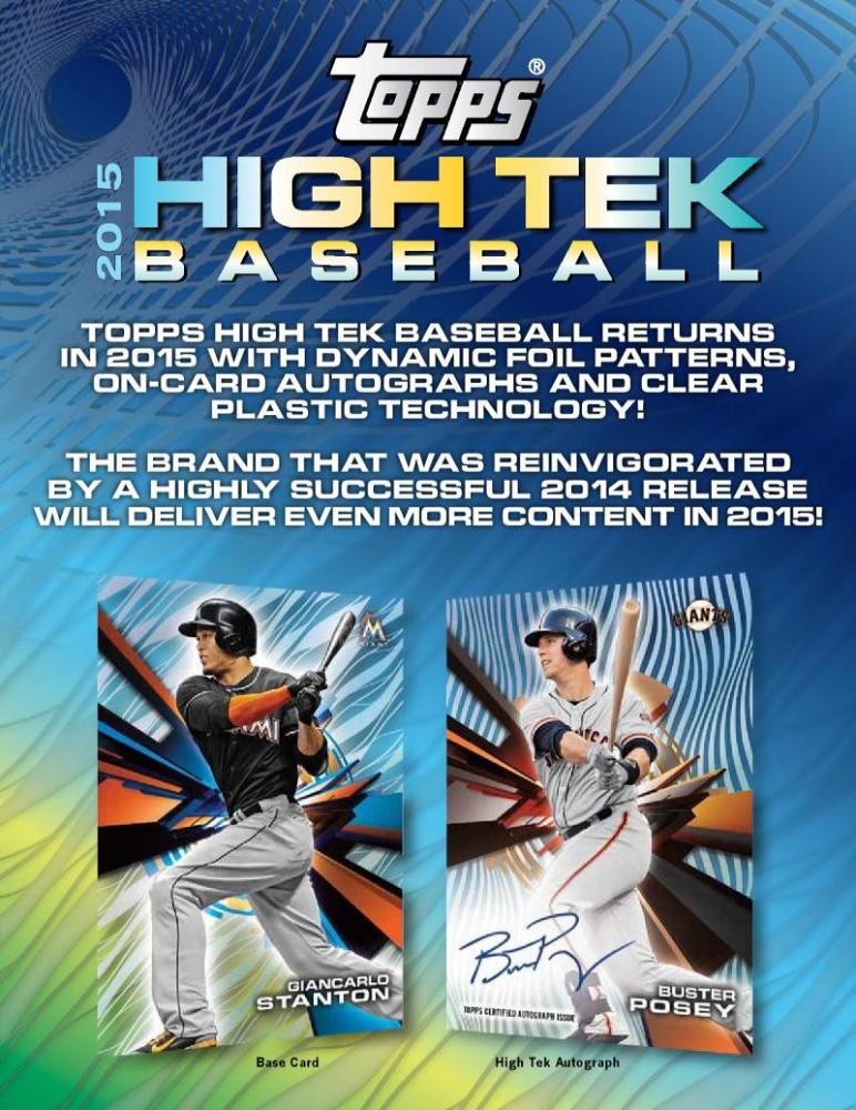 MLB 2015 TOPPS HIGH TEK BASEBALL