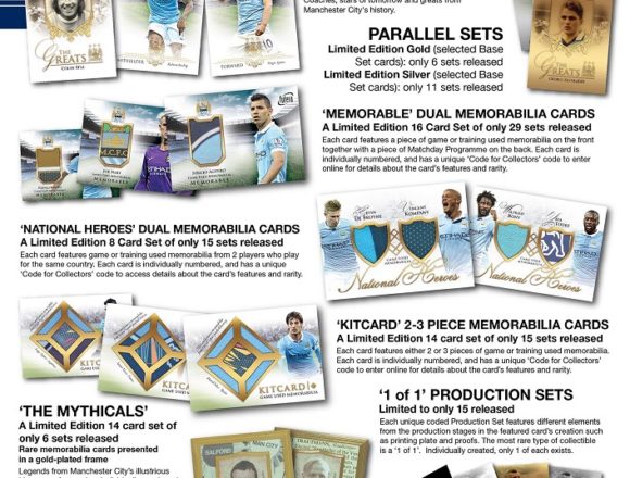 2016 FUTERA UNIQUE MANCHESTER CITY FOOTBALL CARD