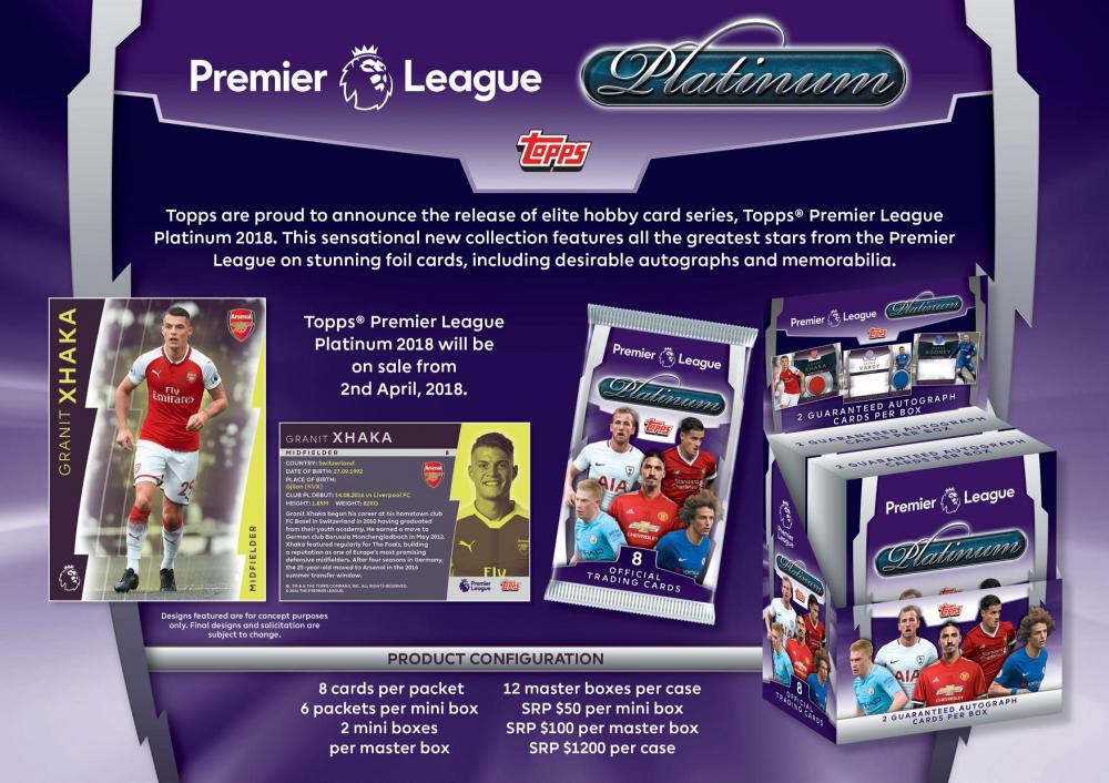 2017-18 TOPPS PREMIER LEAGUE PLATINUM