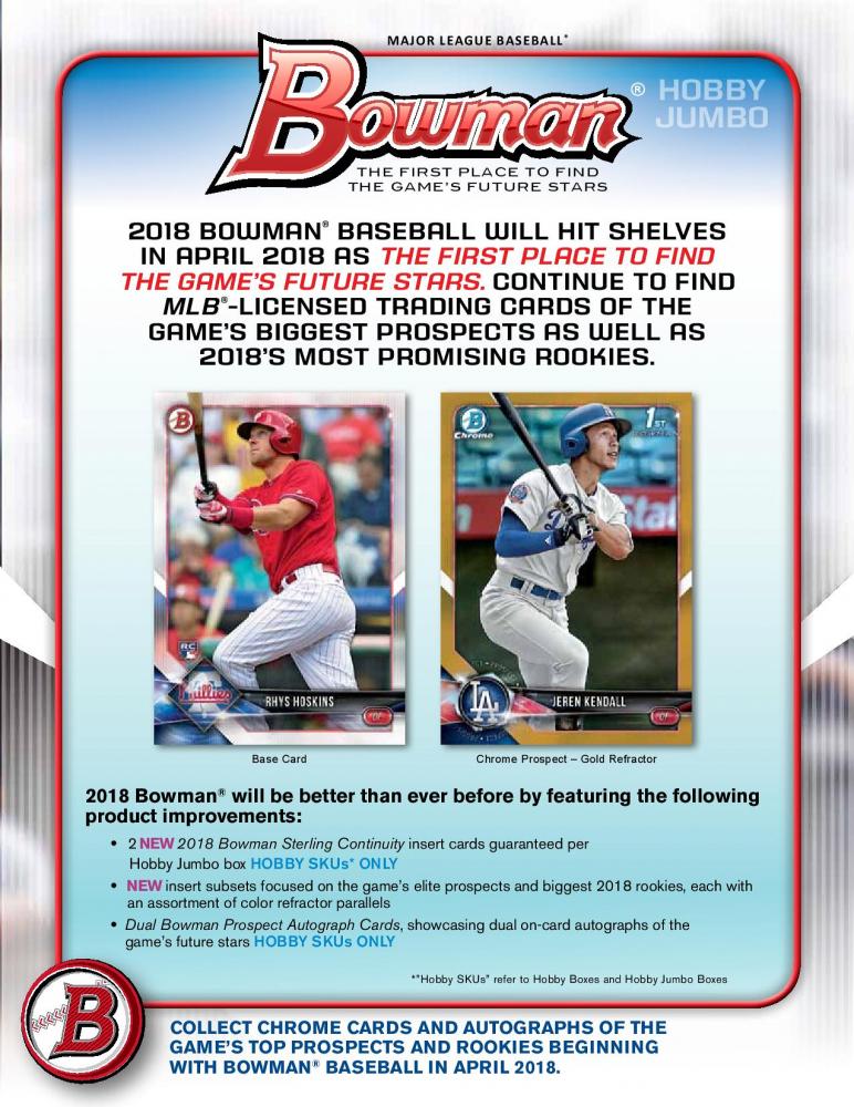 2018 BOWMAN BASEBALL JUMBO