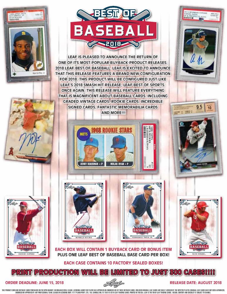 2018 LEAF BEST OF BASEBALL