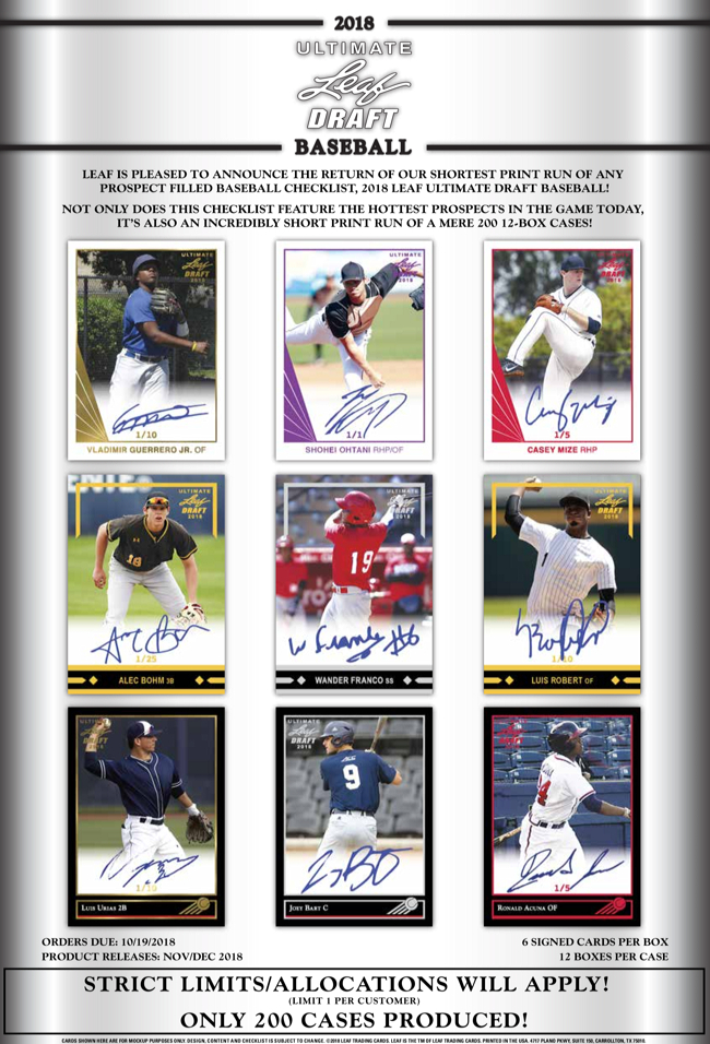 2018 LEAF ULTIMATE DRAFT BASEBALL