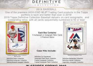 2019 TOPPS DEFINITIVE COLLECTION BASEBALL