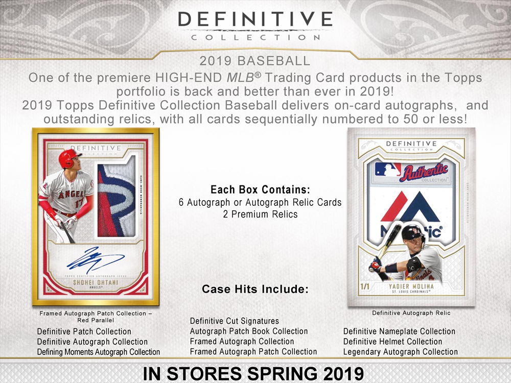 2019 TOPPS DEFINITIVE COLLECTION BASEBALL