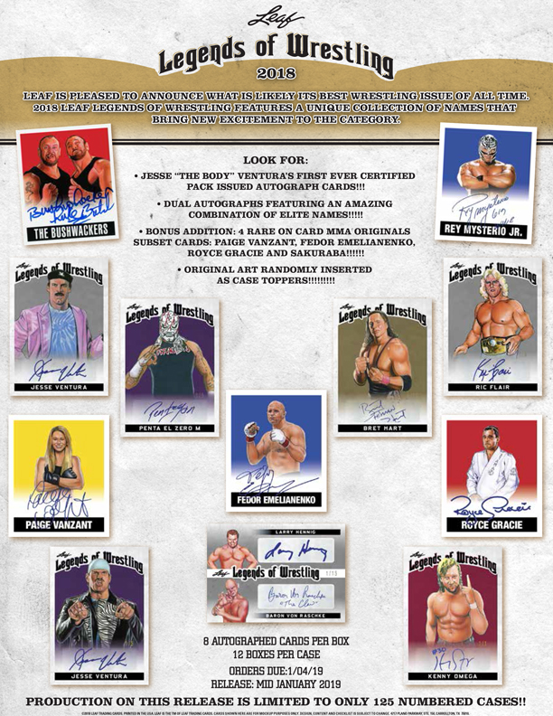 2018 LEAF LEGENDS OF WRESTLING