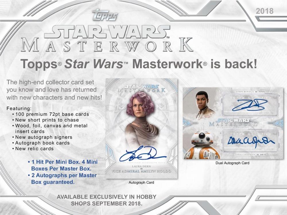 2018 TOPPS STAR WARS MASTERWORK