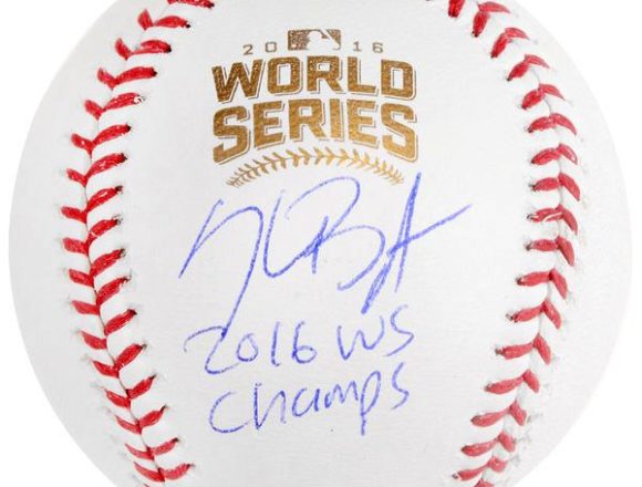 Kris Bryant Chicago Cubs 2016 MLB World Series Champions Autographed World Series Logo Baseball with 2016 WS Champs Inscription