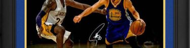Stephen Curry Golden State Warriors Framed Autographed 16" x 20" vs. Kobe Photograph[フレーム付き]