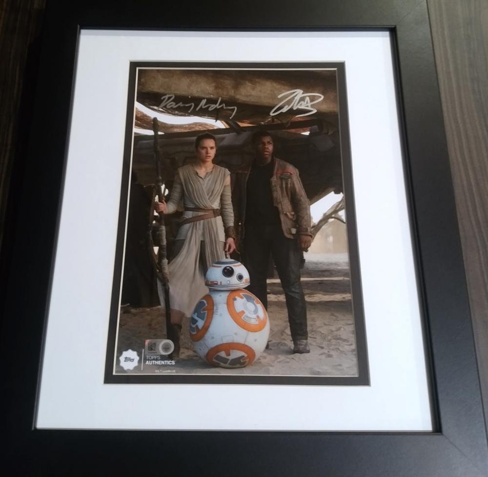 TOPPS STAR WARS デイジー・リドリー&ジョン・ボイエガ 8×10 PHOTO Autograph