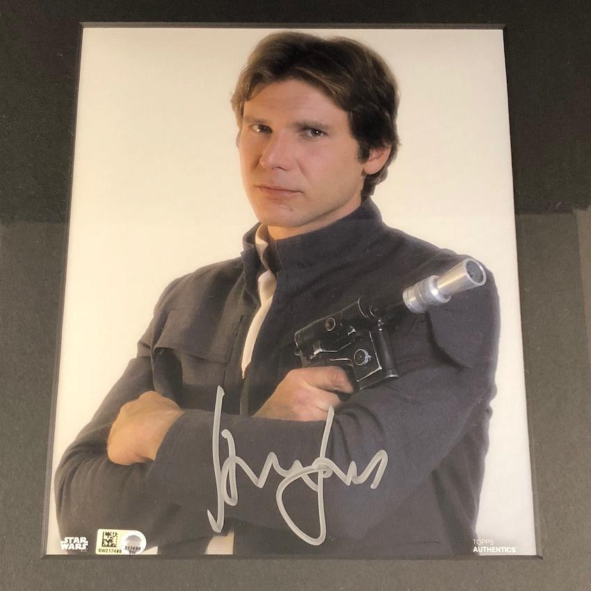 直筆サイン入り TOPPS スターウォーズ オフィシャルフォト ハン・ソロ(ハリソン・フォード) 8"x10"