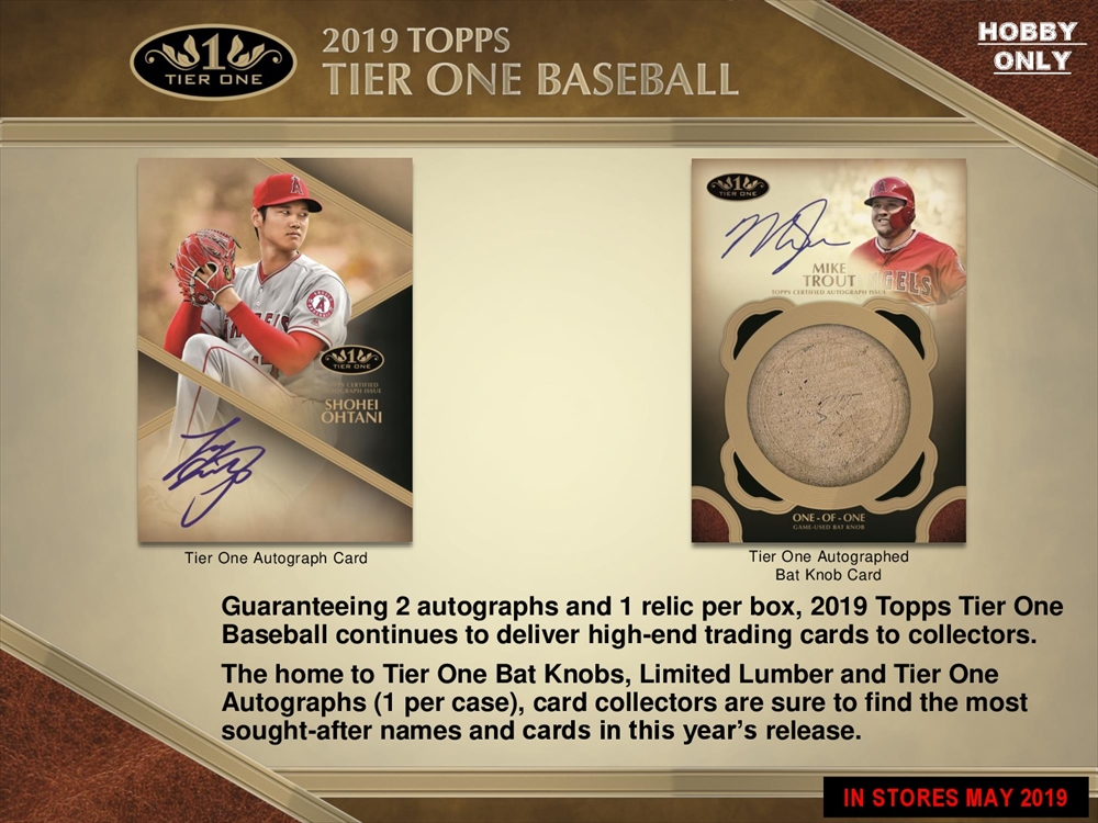 MLB 2019 TOPPS TIER ONE BASEBALL