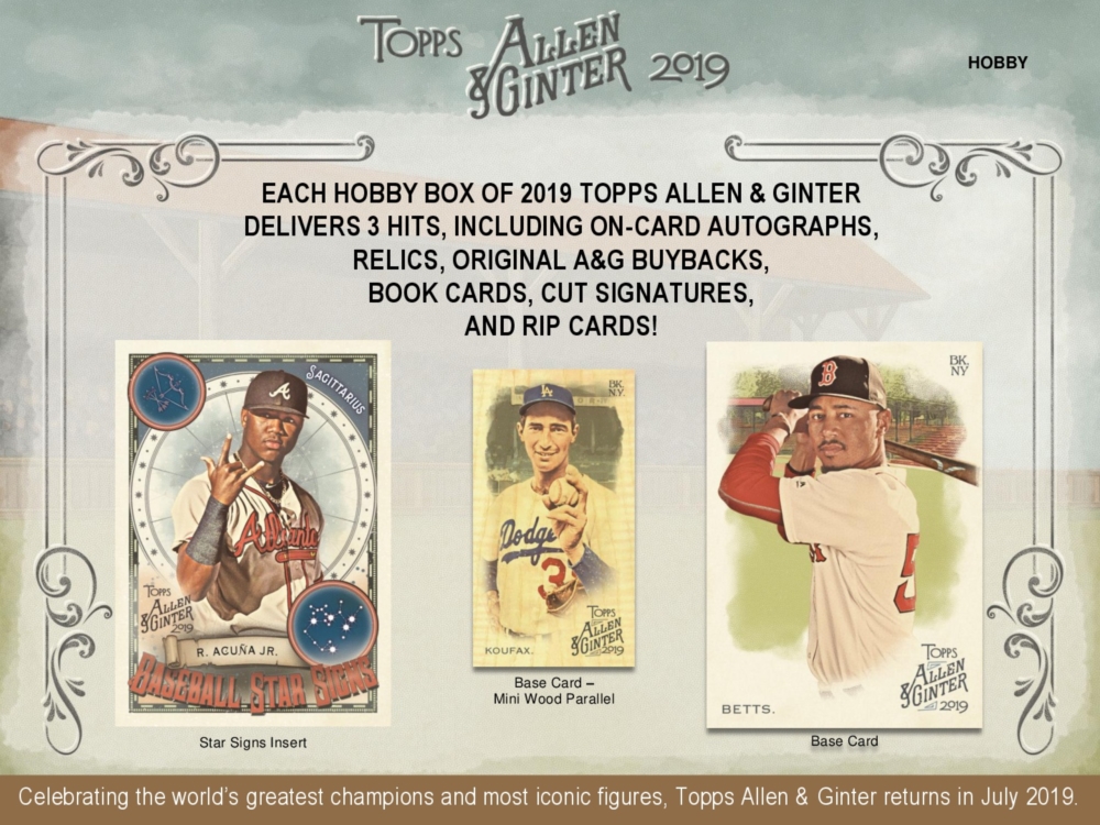 MLB 2019 TOPPS ALLEN&GINTER BASEBALL HOBBY