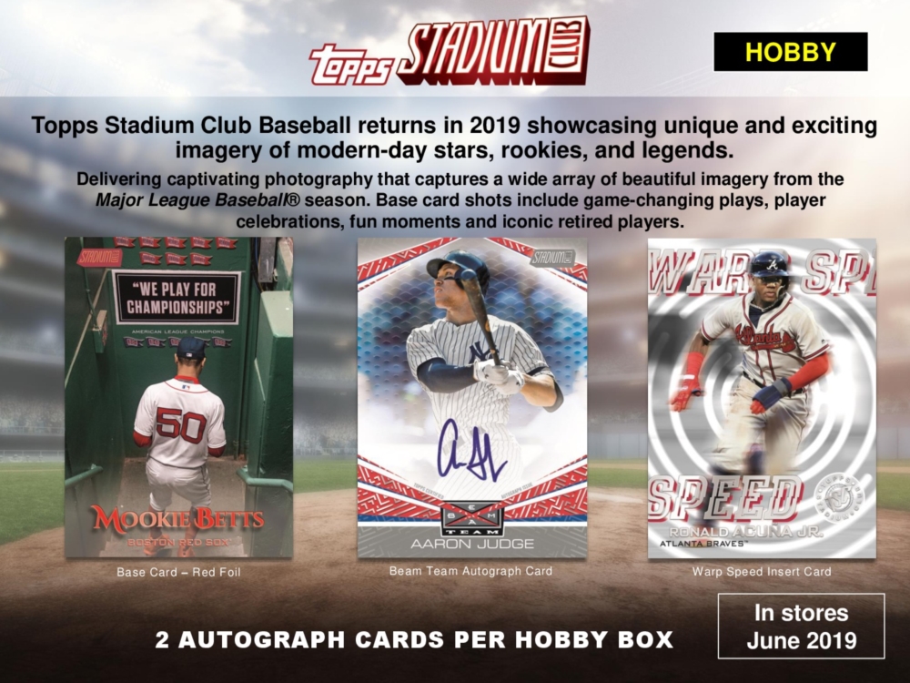 MLB 2019 TOPPS STADIUM CLUB BASEBALL HOBBY