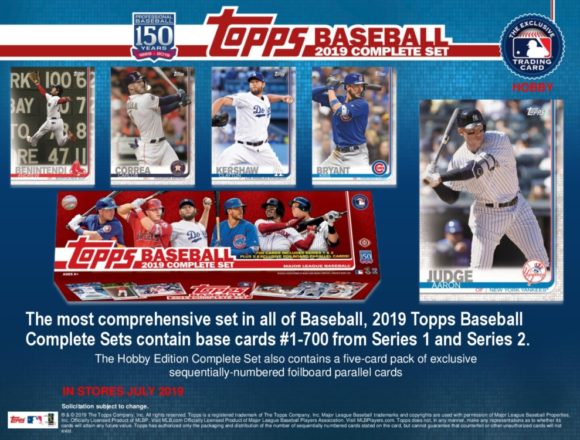 MLB 2019 TOPPS BASEBALL COMPLETE SET HOBBY