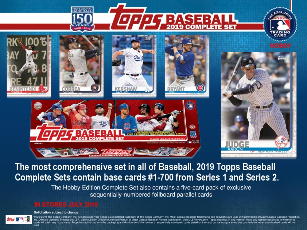 MLB 2019 TOPPS BASEBALL COMPLETE SET HOBBY | Trading Card Journal