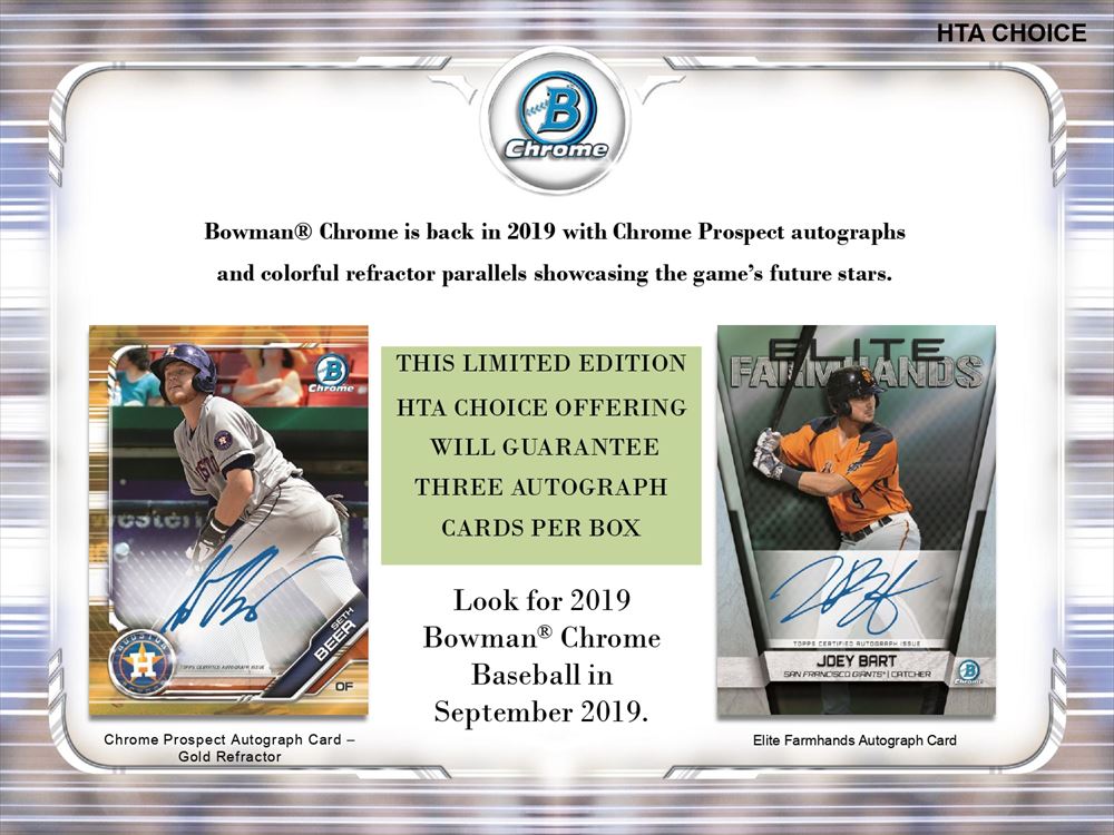 MLB 2019 BOWMAN CHROME HTA CHOICE