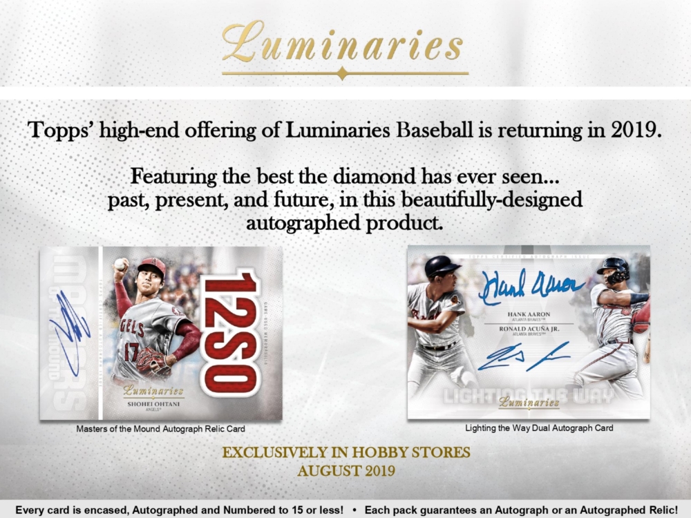 MLB 2019 TOPPS LUMINARIES BASEBALL