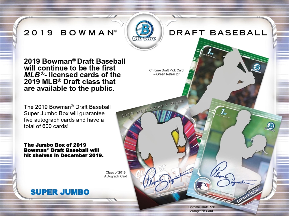 MLB 2019 BOWMAN DRAFT BASEBALL SUPER JUMBO