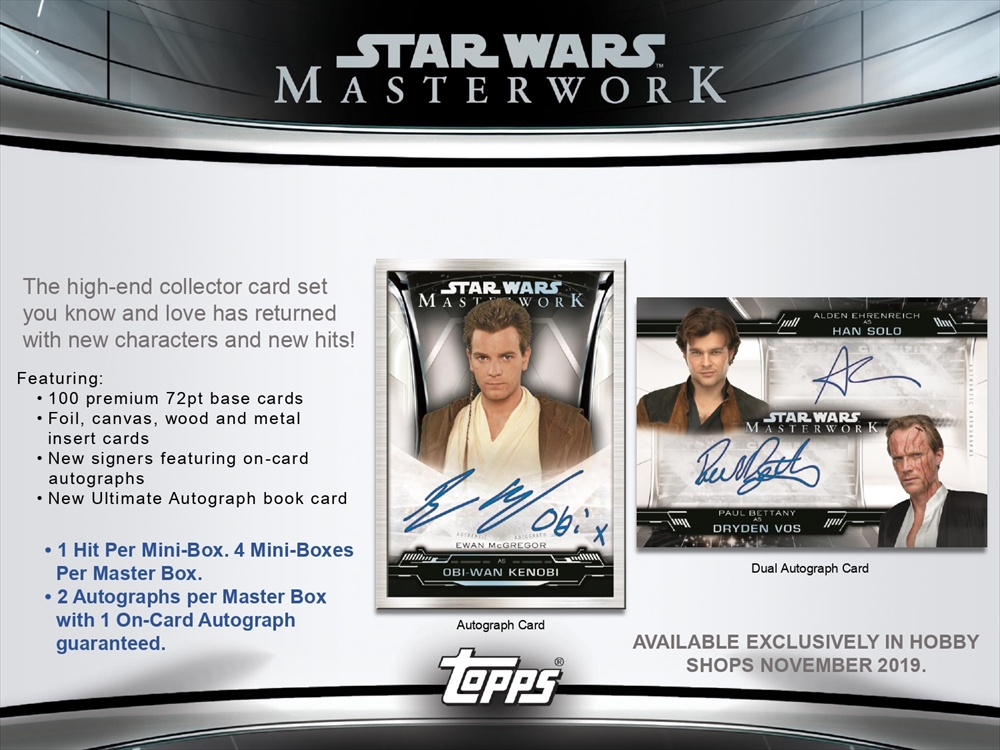 2019 TOPPS STAR WARS MASTERWORK