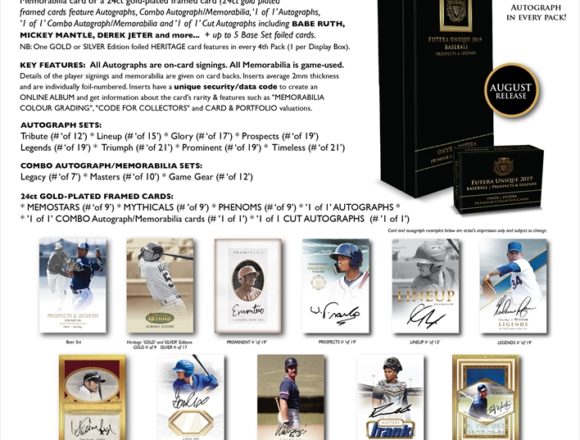 2019 FUTERA UNIQUE BASEBALL PROSPECTS & LEGENDS