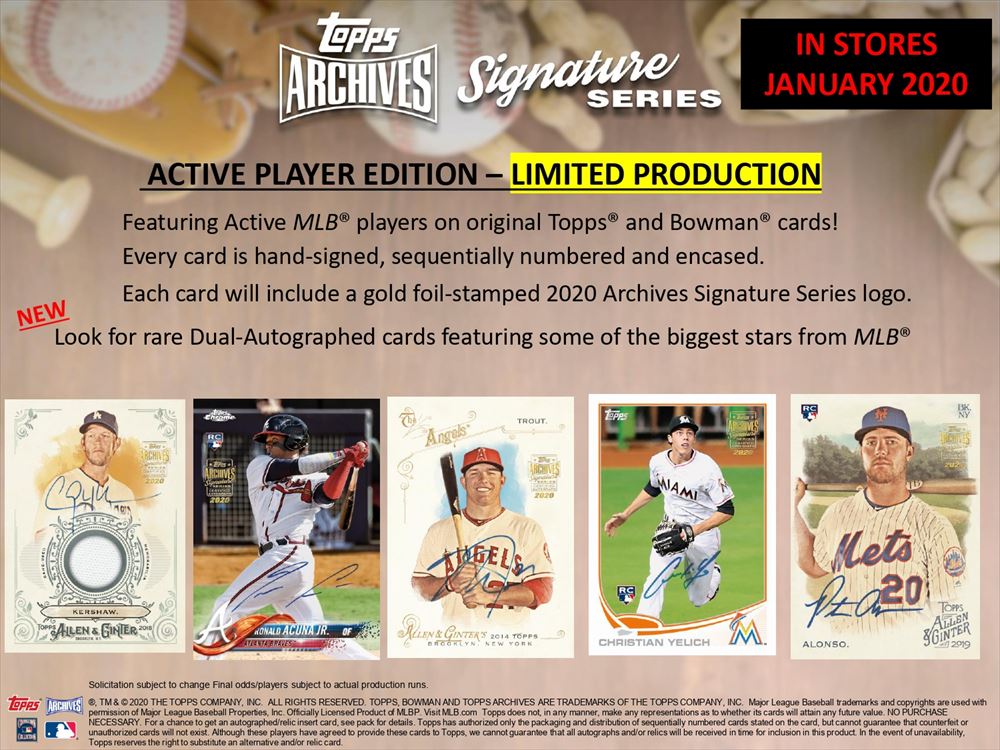 TOPPS MLB 2020 ARCHIVES SIGNATURE SERIES - ACTIVE | Trading Card 