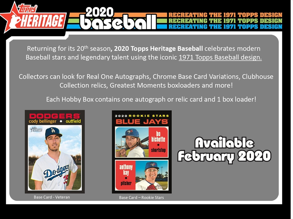 MLB 2020 TOPPS HERITAGE BASEBALL