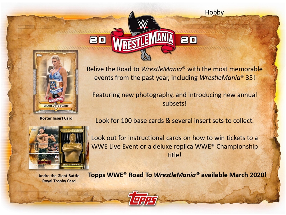 Topps 2020 WWE Road to Wrestlemania