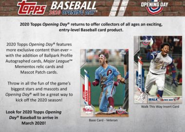 MLB 2020 TOPPS OPENING DAY BASEBALL