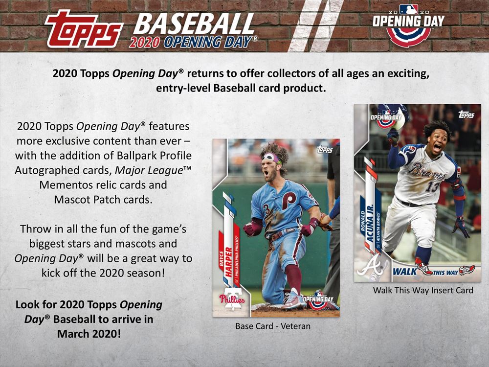 MLB 2020 TOPPS OPENING DAY BASEBALL