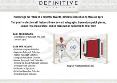 MLB 2020 TOPPS DEFINITIVE COLLECTION BASEBALL