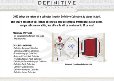 MLB 2020 TOPPS DEFINITIVE COLLECTION BASEBALL