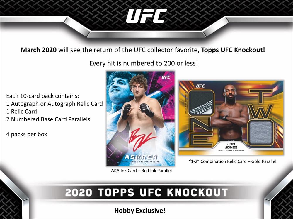 2020 TOPPS UFC KNOCKOUT