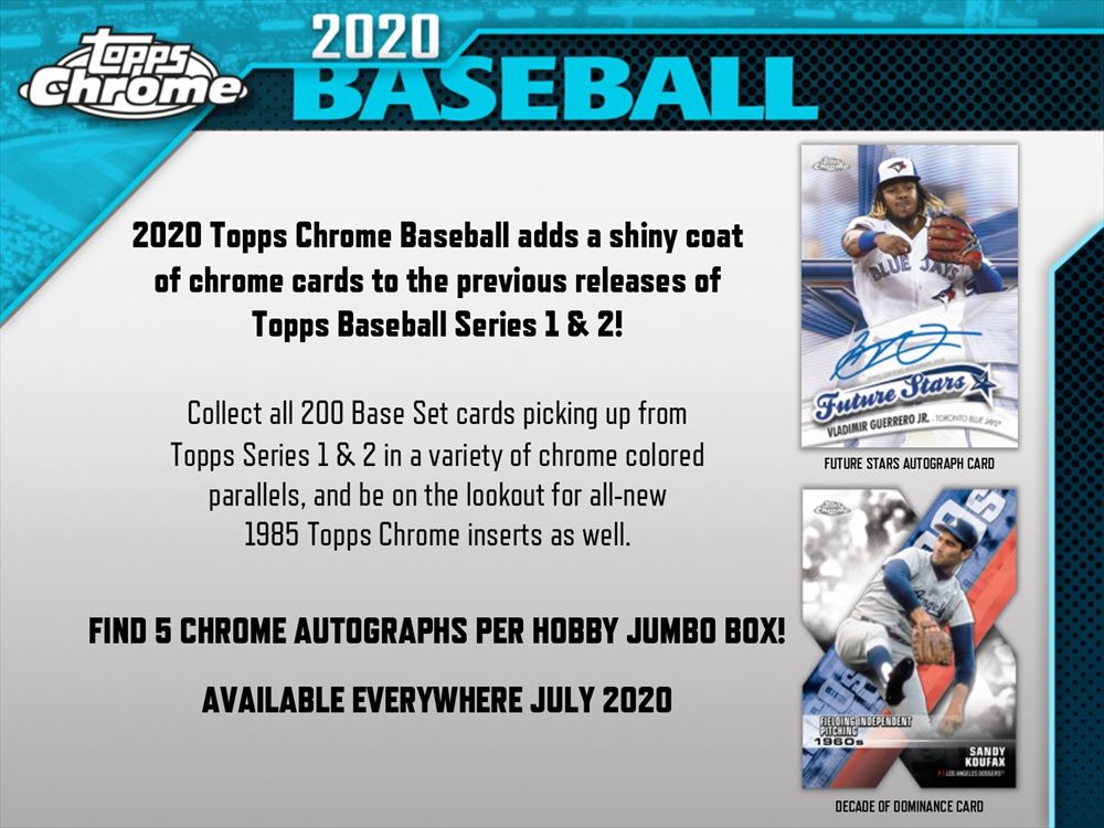 MLB 2020 TOPPS CHROME BASEBALL JUMBO