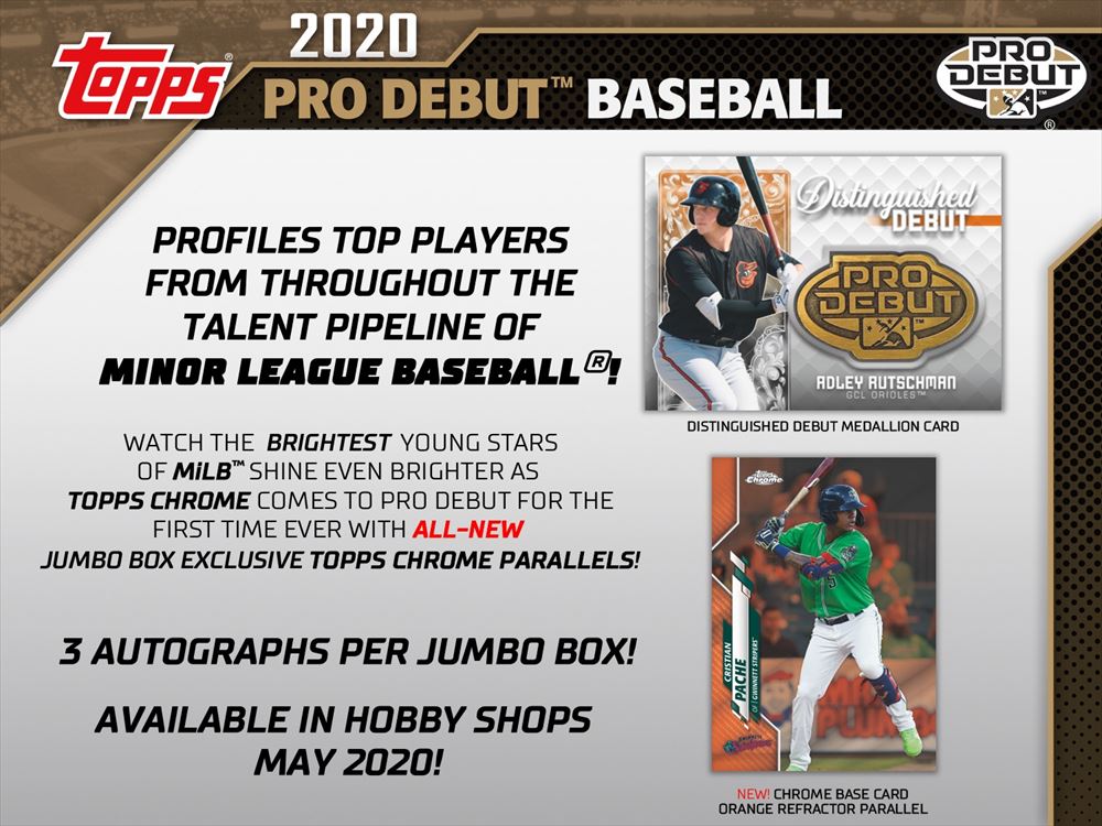 2020 TOPPS PRO DEBUT BASEBALL HTA JUMBO