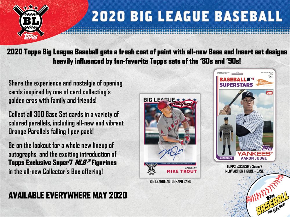 MLB 2020 TOPPS BIG LEAGUE BASEBALL HOBBY