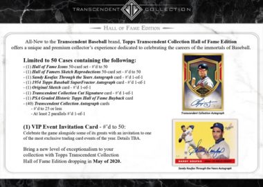 2020 TOPPS TRANSCENDENT BASEBALL HALL OF FAME COLLECTION