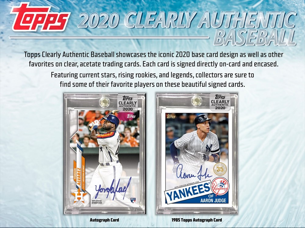 MLB 2020 TOPPS CLEARLY AUTHENTIC BASEBALL
