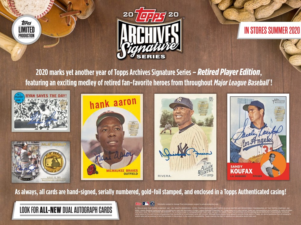 MLB 2020 TOPPS ARCHIVES SIGNATURE SERIES RETIRED