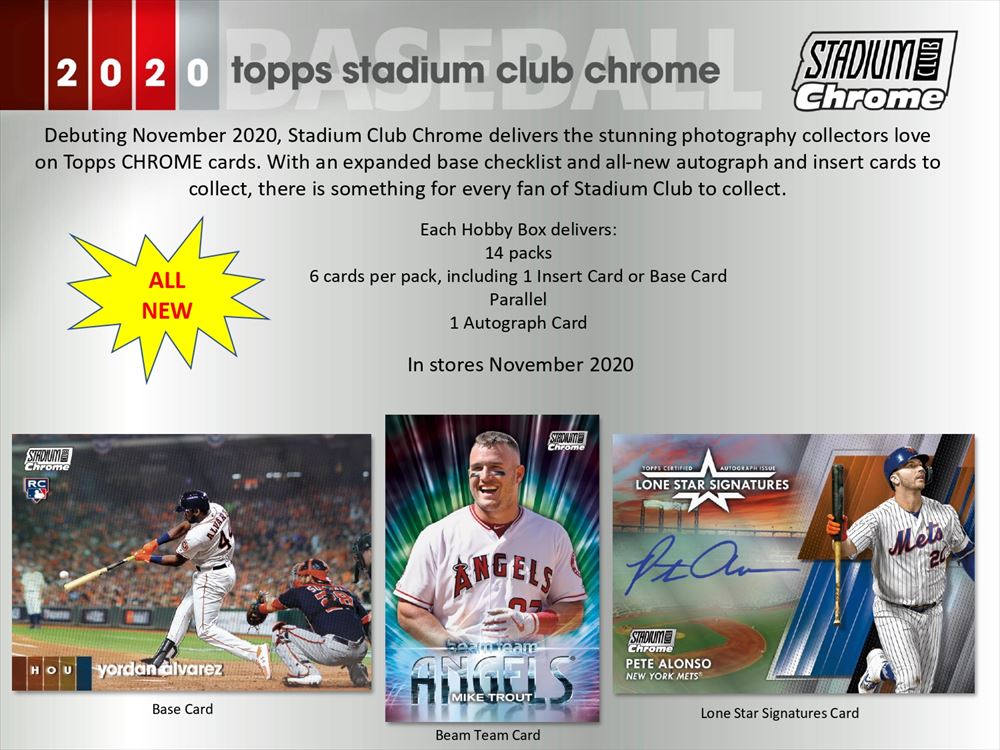 MLB 2020 TOPPS STADIUM CLUB CHROME BASEBALL HOBBY