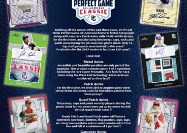 2019 LEAF METAL PERFECT GAME ALL-AMERICAN BASEBALL