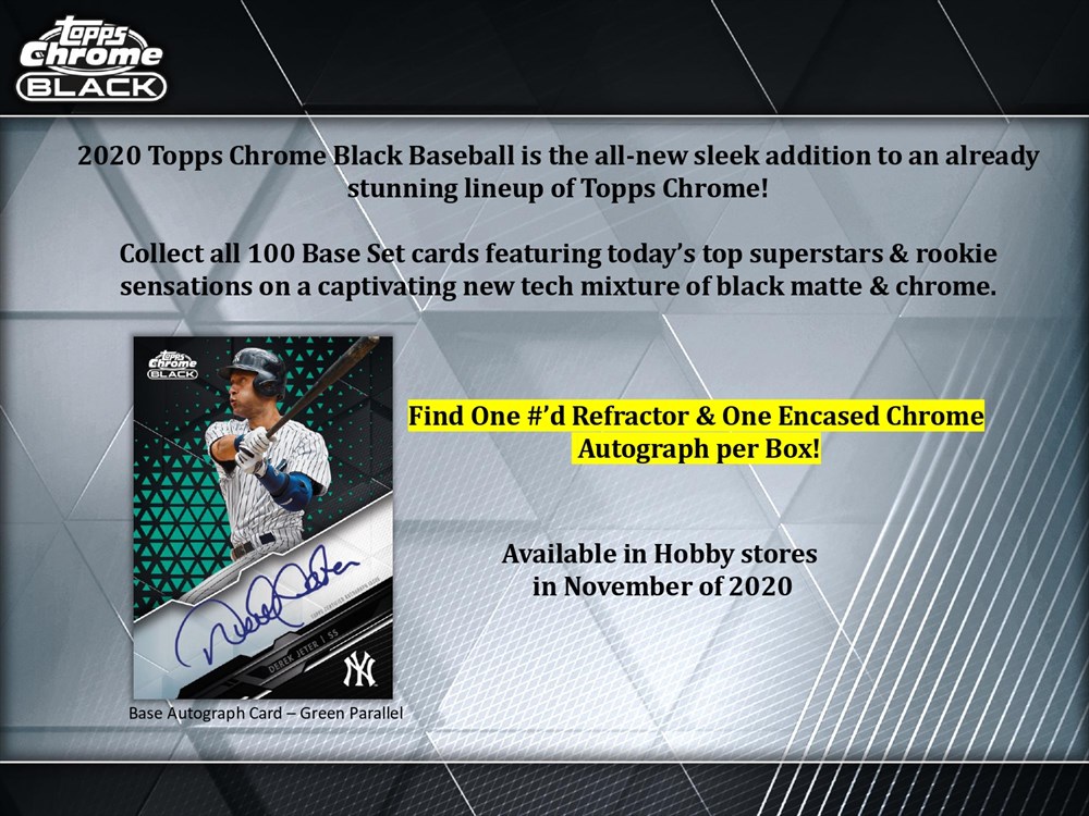 MLB 2020 TOPPS CHROME BLACK