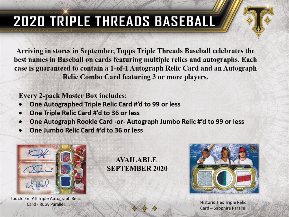 MLB 2020 TOPPS TRIPLE THREADS BASEBALL