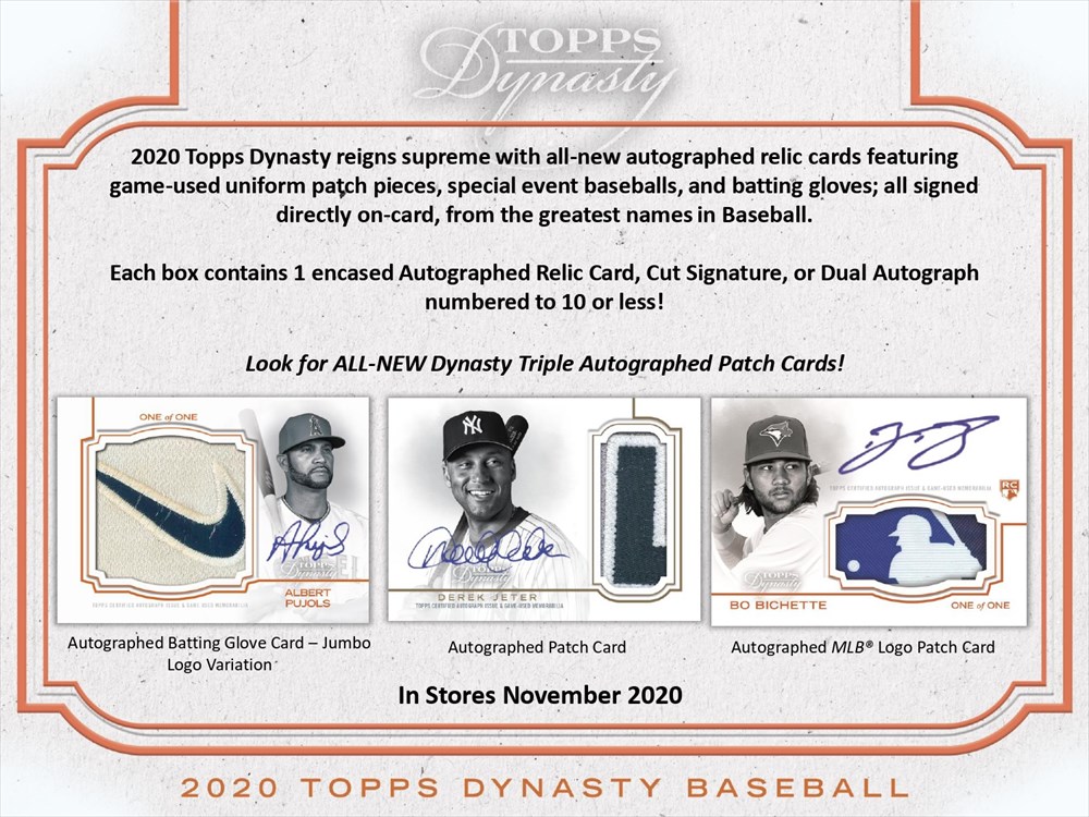 MLB 2020 TOPPS DYNASTY BASEBALL