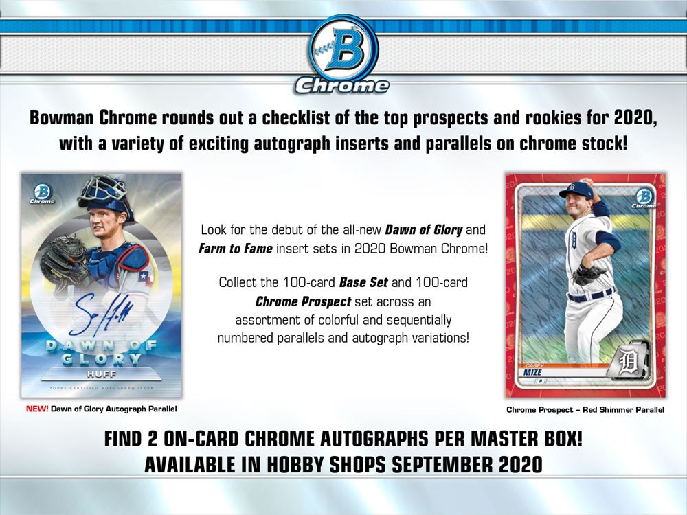 MLB 2020 BOWMAN CHROME BASEBALL HOBBY