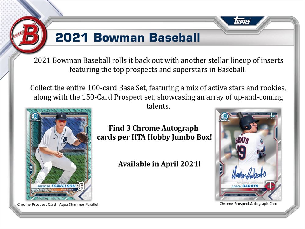 MLB 2021 BOWMAN BASEBALL JUMBO