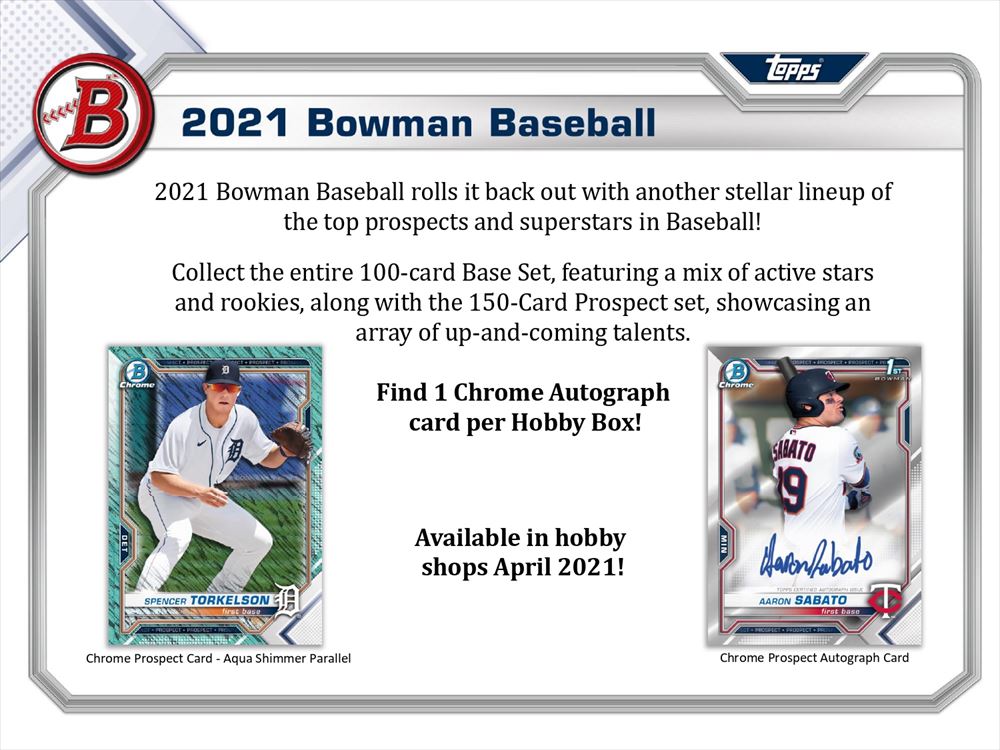 ⚾ MLB 2021 BOWMAN BASEBALL HOBBY【製品情報】 | Trading Card Journal
