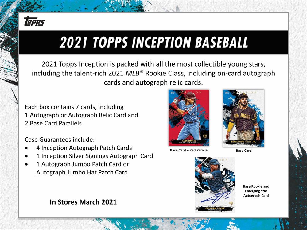 MLB 2021 TOPPS INCEPTION BASEBALL