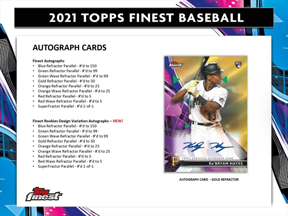 ⚾ MLB 2021 TOPPS FINEST BASEBALL【製品情報】 | Trading Card Journal