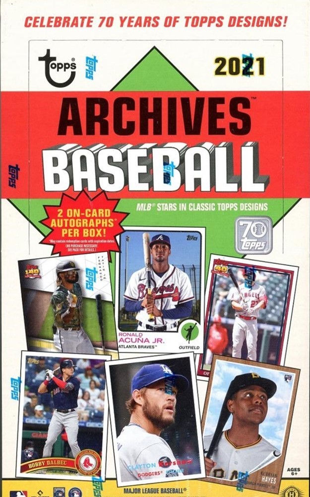 2019 Topps Archives Baseball Hobby Box 24 Packs/8 Cards: 2 Autographs 